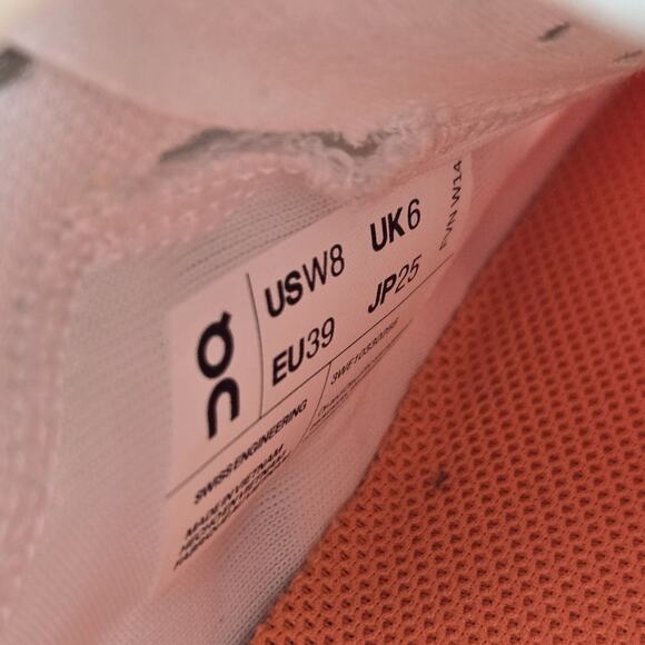 NEW On Cloud The Roger Pro 2 Womens Size 8 Court Tennis Shoes White Orange - Picture 10 of 12